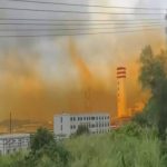 泉州化工廠溴泄漏 半空染成迷幻橙色
