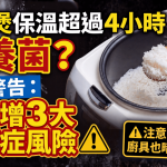 電飯煲保溫超過4小時=養菌?醫生警告:或增3大癌症風險 5款常用廚具也暗藏惡菌
