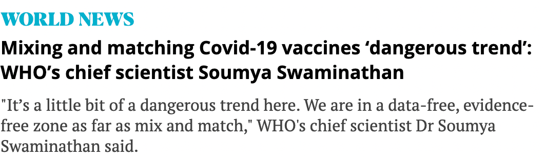 WHO首席科學家: 不要混打新冠疫苗 危險！加拿大網友炸鍋了！