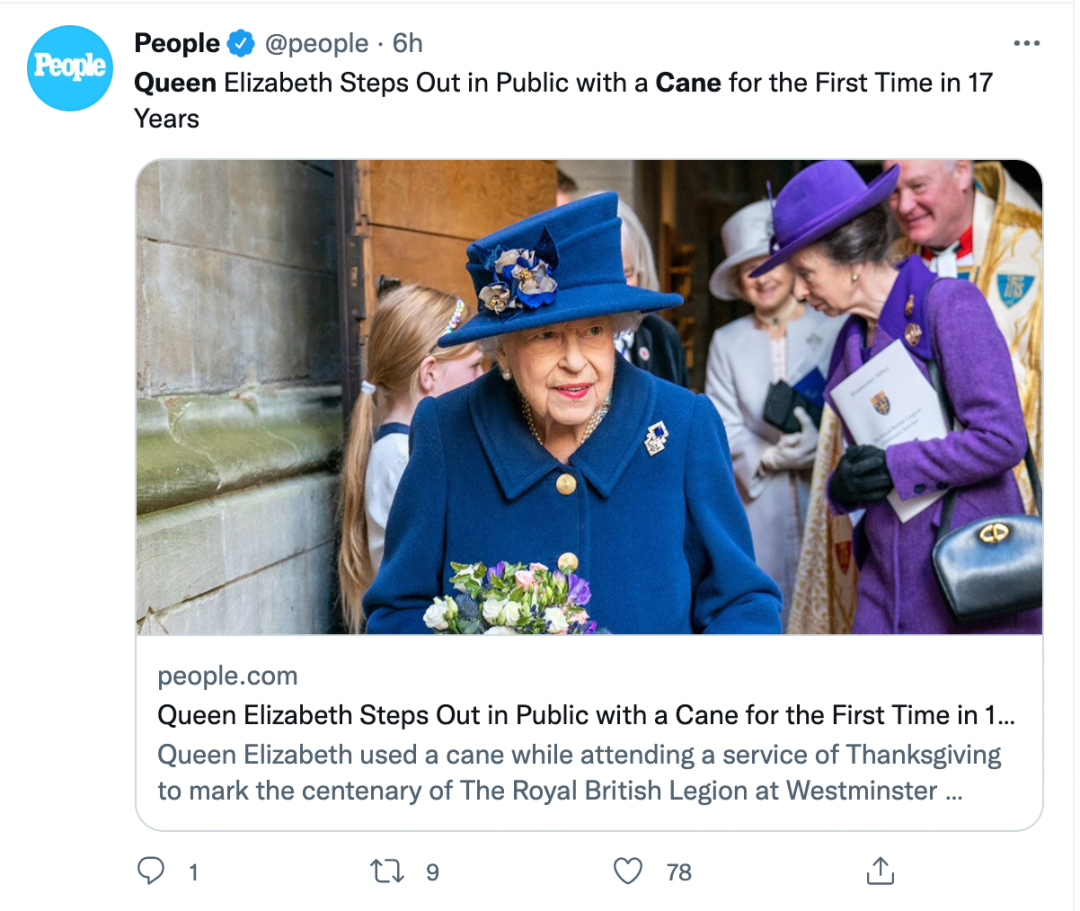 英女王首次在重大公共活动中使用拐杖！网友评论亮了...